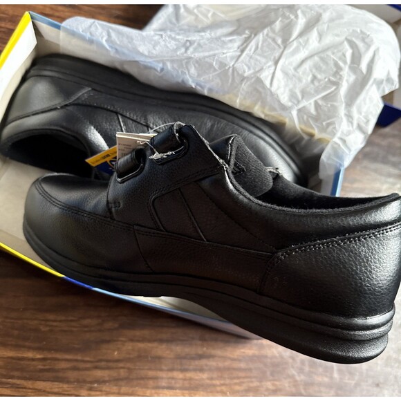 Dr. Scholl\'s Mens Shoes Black Dyna Step Strap Leather Sneakers 13 Wide 2005 Vtg main image 10